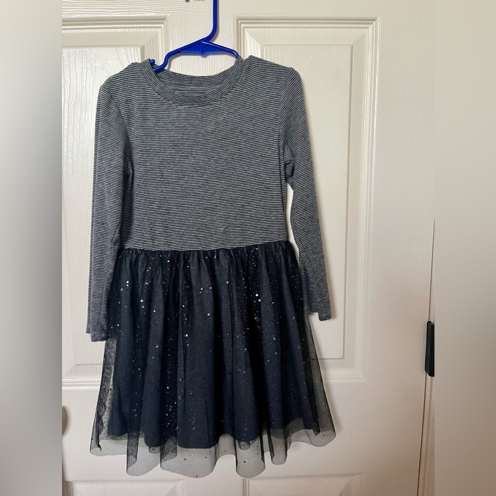 Cat & Jack Toddler Black Sparkle Tulle Dress - Size 4/5